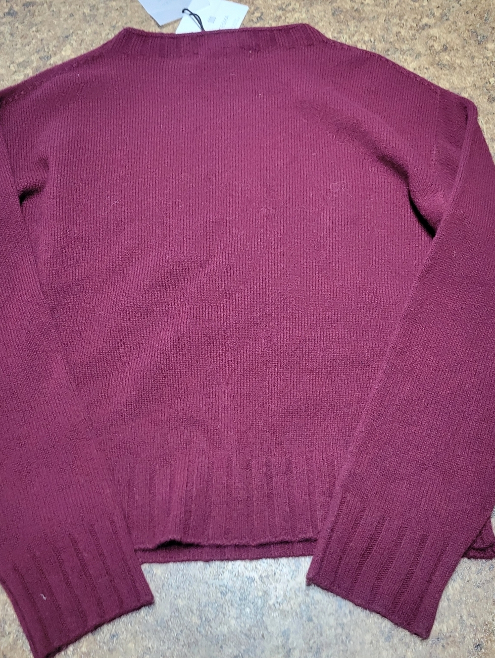 Tesma Cashmere Crewneck Sweater - Burgundy Size Large - Picture 6 of 9